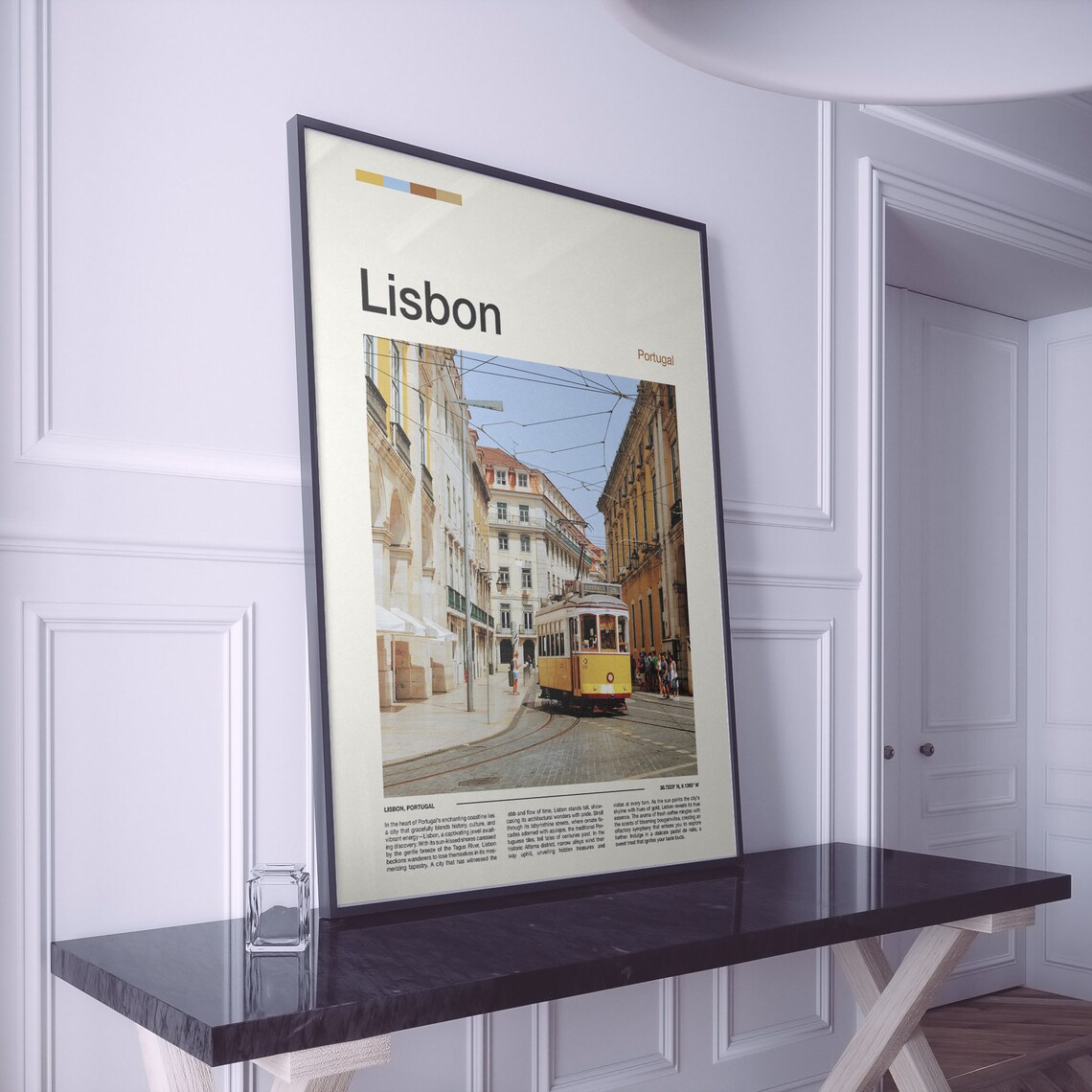 Lisbon Portugal Yellow Tram Street Classic City Travel Poster - Image 2