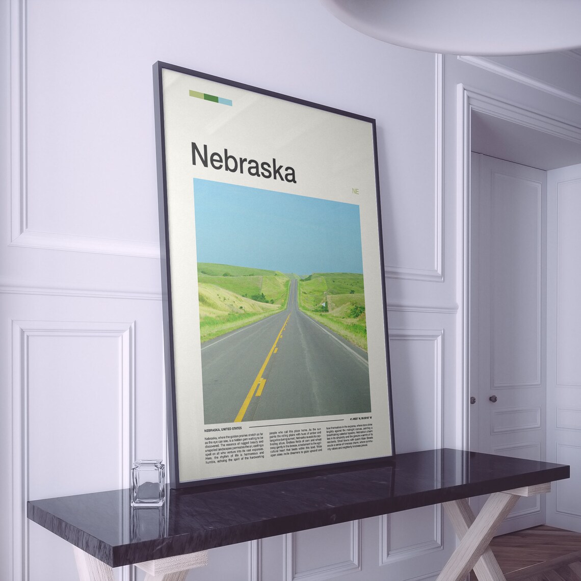 Nebraska Open Road Rolling Green Hills Heartland Photography Poster - Image 2