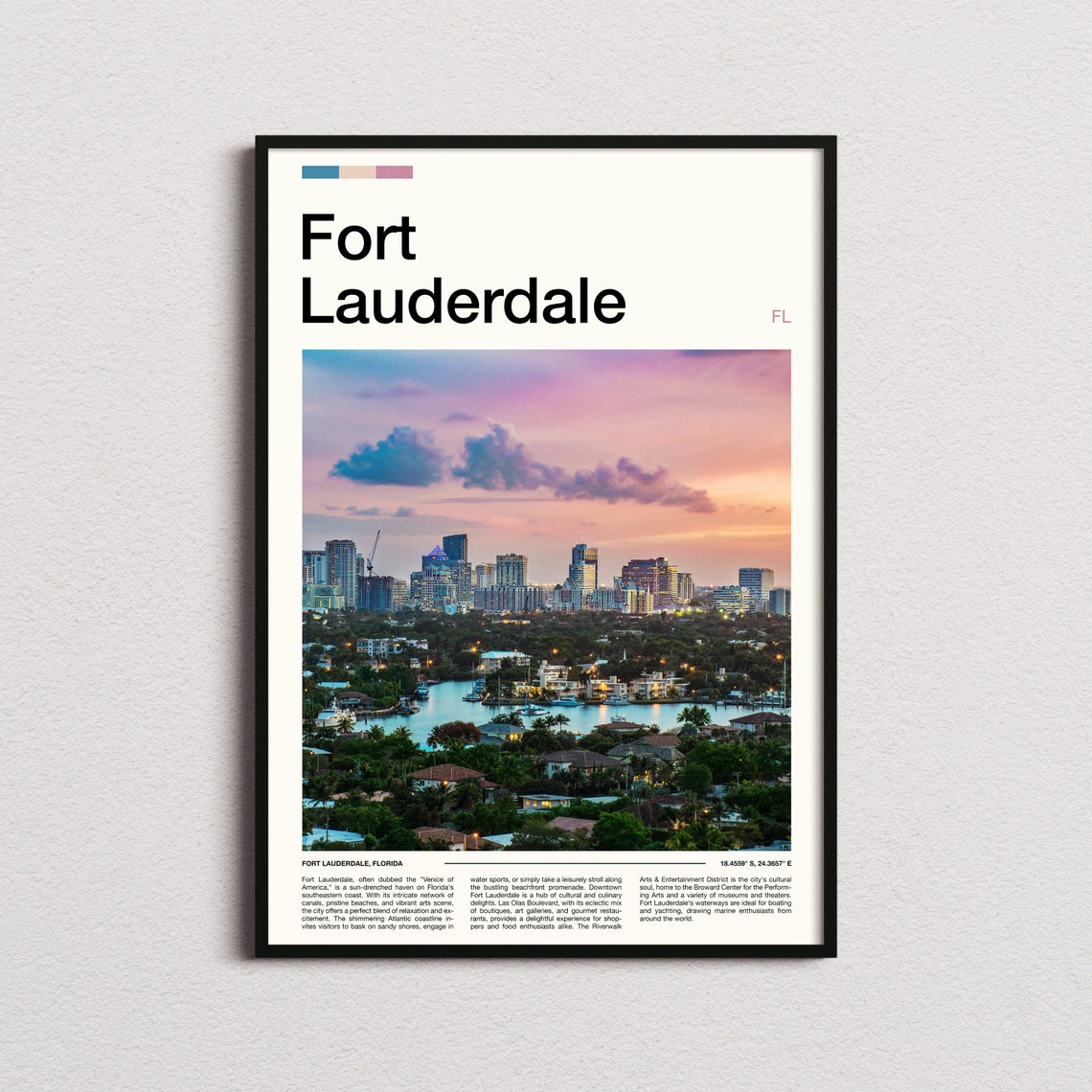 Fort Lauderdale Print Fort Lauderdale Poster Fort Lauderdale Wall Art Fort Lauderdale Art Print Fort Lauderdale Photo Florida Prints