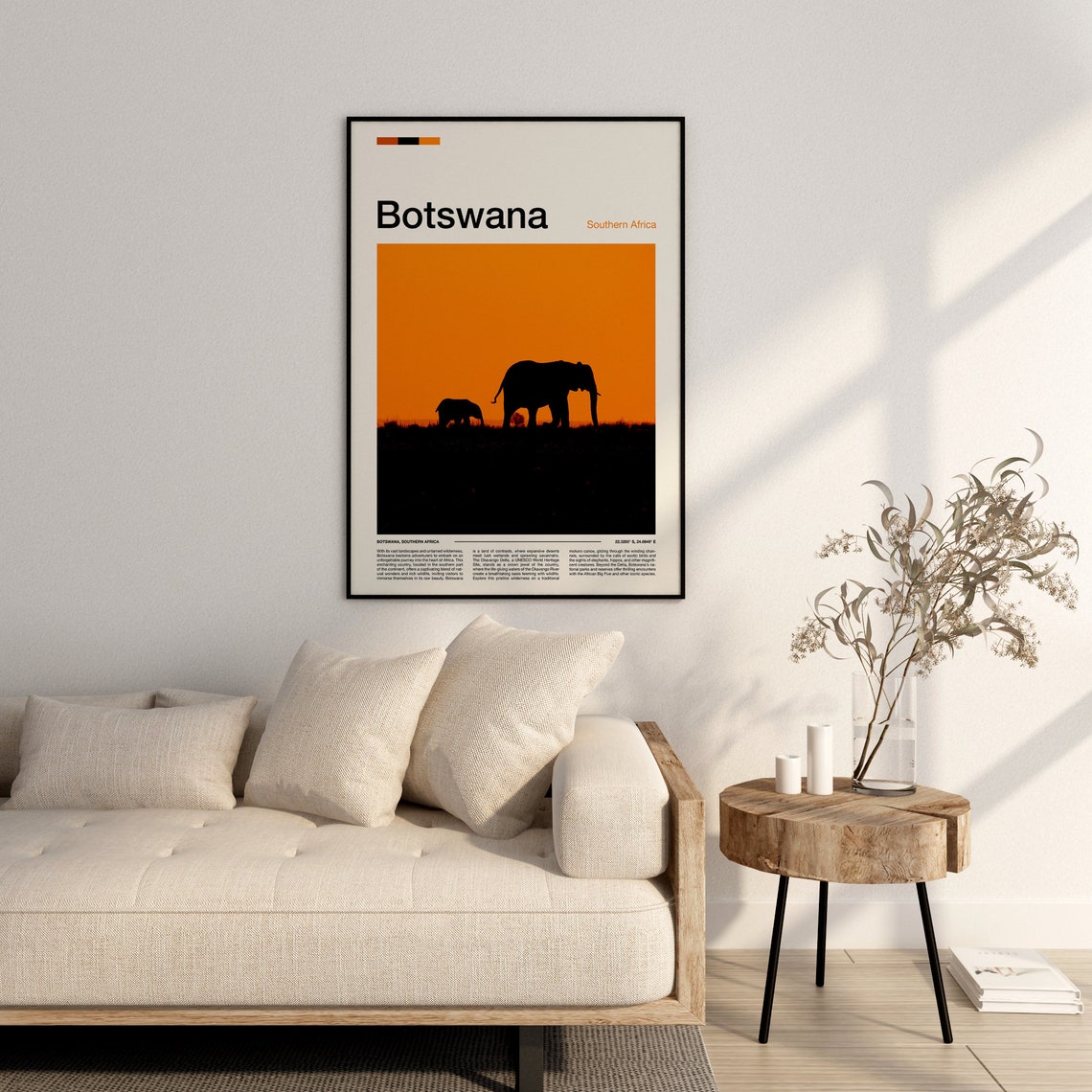 Botswana Print Botswana Poster Botswana Wall Art Botswana Art Print Botswana Photo - Image 3