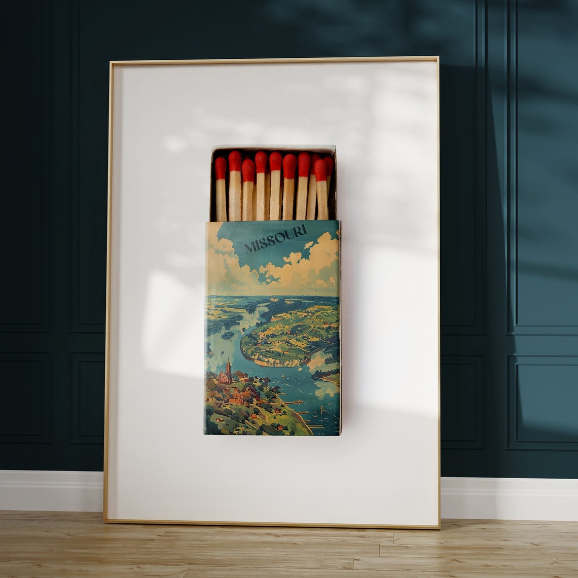 Missouri Vintage Retro Matchbox River Valley Landscape Poster - Image 4