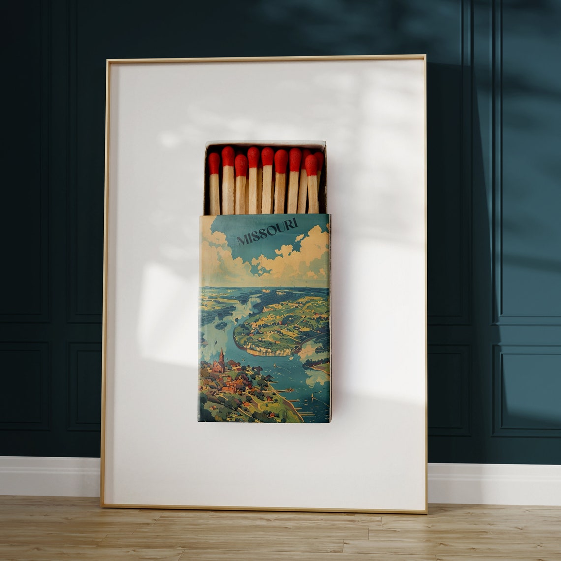 Vintage Missouri Matchbox Print Missouri Poster Missouri Wall Art Missouri Art Print Vintage Art Retro Art Vintage Poster - Image 4