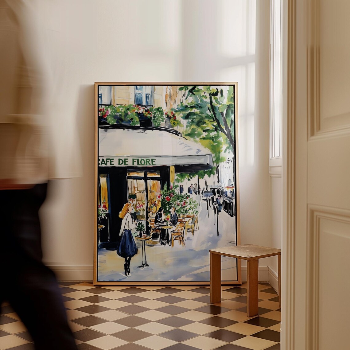 Cafe De Flores Paris, Parisian Evening Travel Poster - Image 4
