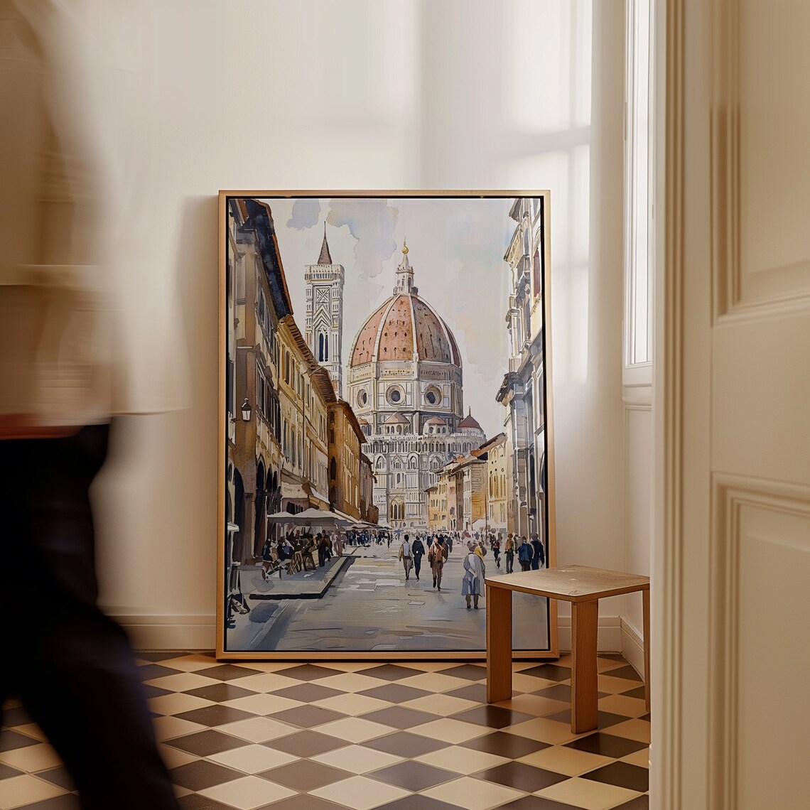 Florence Duomo Watercolor Travel Poster, Tuscany - Image 4
