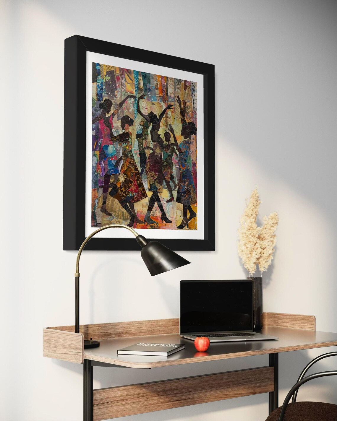 African Collage Art Print, Vibrant Dance Scene - Image 6