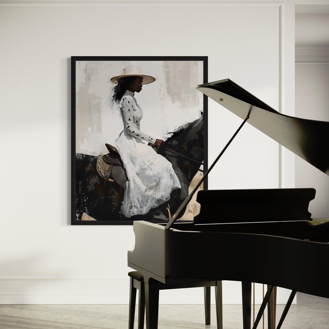 Black Girl On Horse, Modern Black Art Print - Image 7