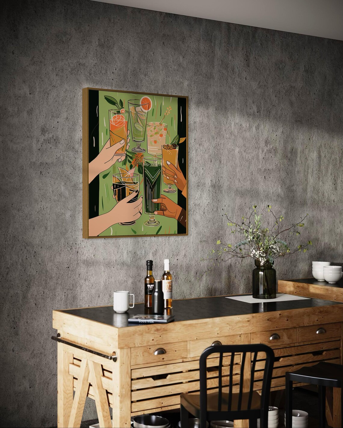Cheers Drink Illustration, Bar Or Kitchen Decor - Image 7