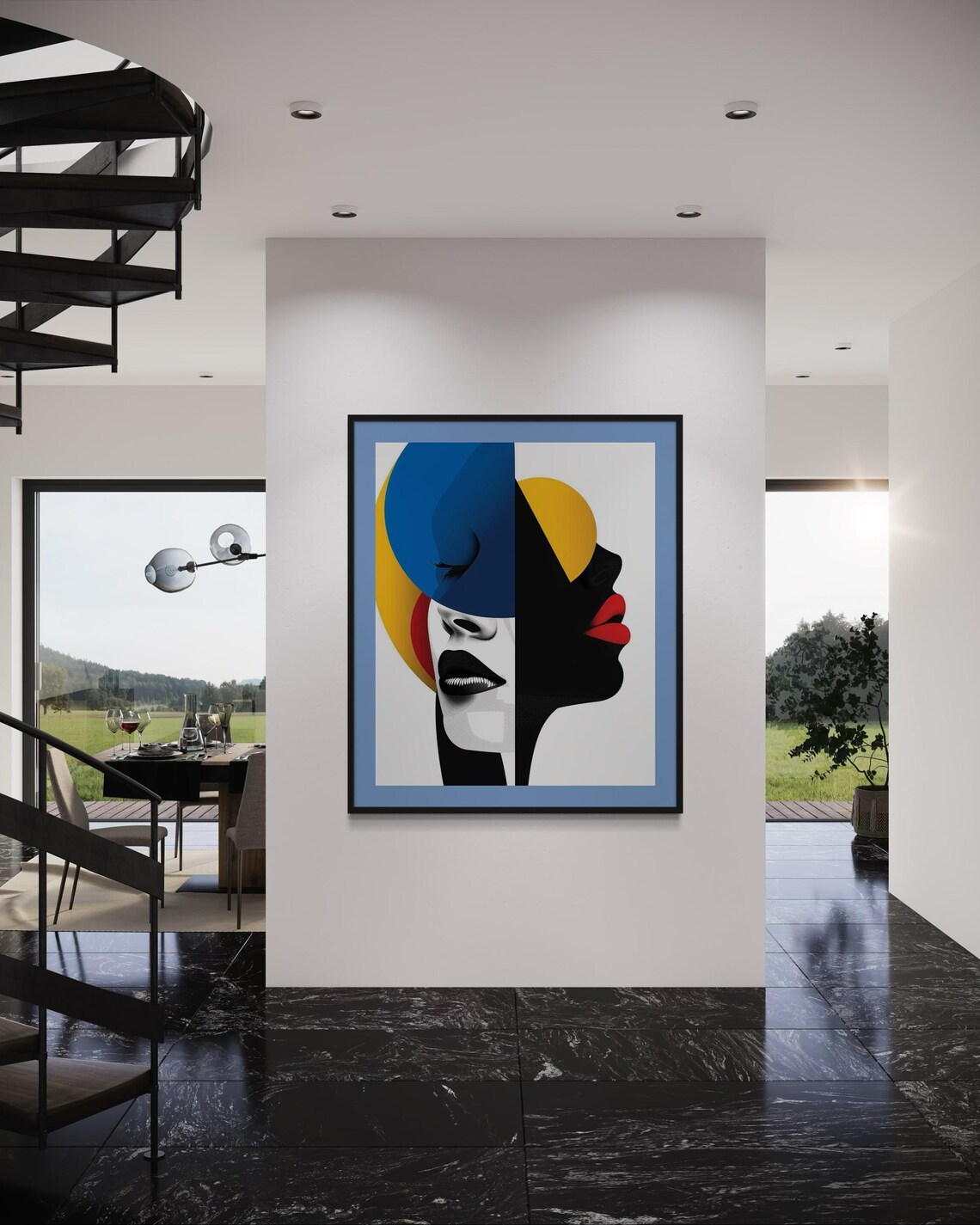 Minimalist Abstract Dual Face African Art Print - Image 4