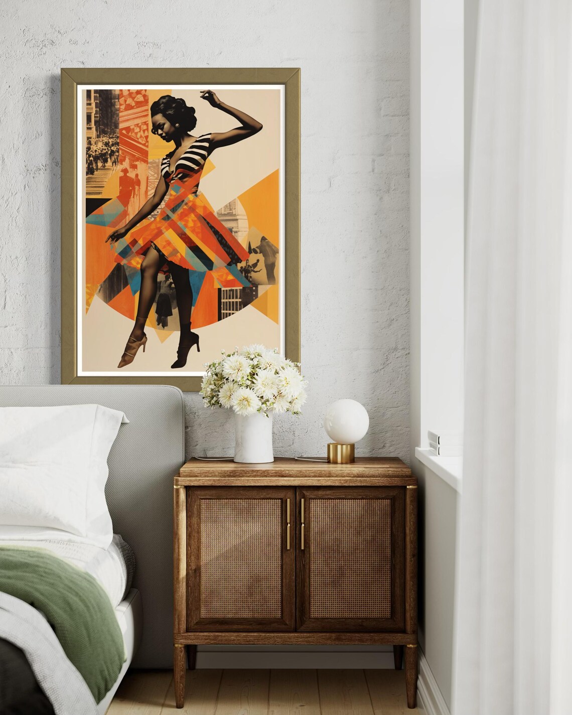 Romantic Vintage Black Girl Art Print, Rustic Decor - Image 2