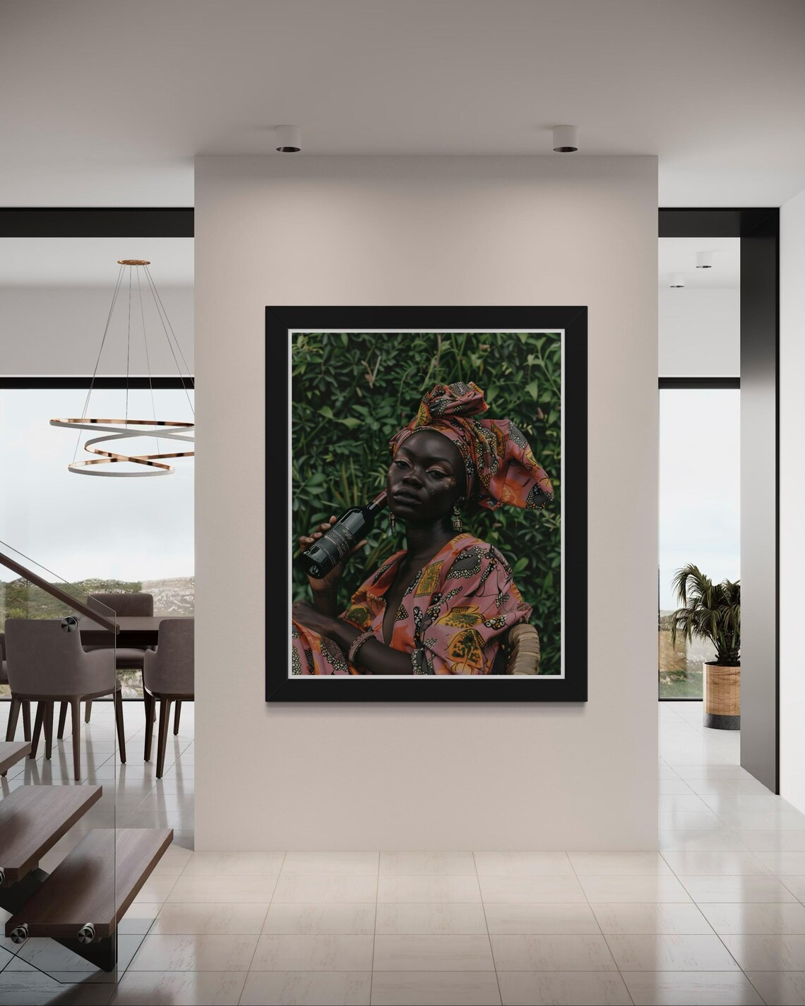 Modern African Woman Headwrap Portrait Art Print - Image 7