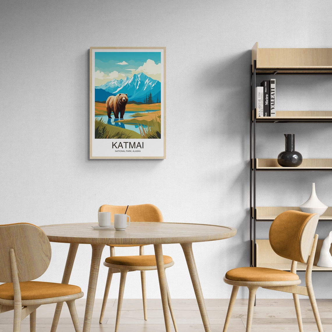 Katmai National Park Alaska Brown Bear River Wildlife Travel Poster - Image 2