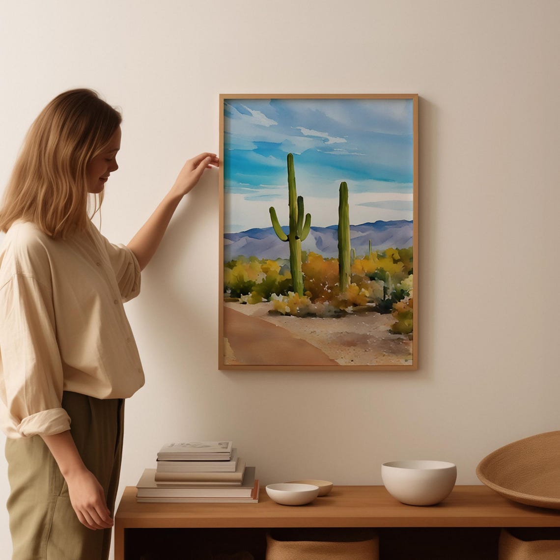 Arizona Watercolor Painting Arizona Art Print Arizona Wall Art Travel Poster Travel Gift Art Print Unique Home Decor - Image 3