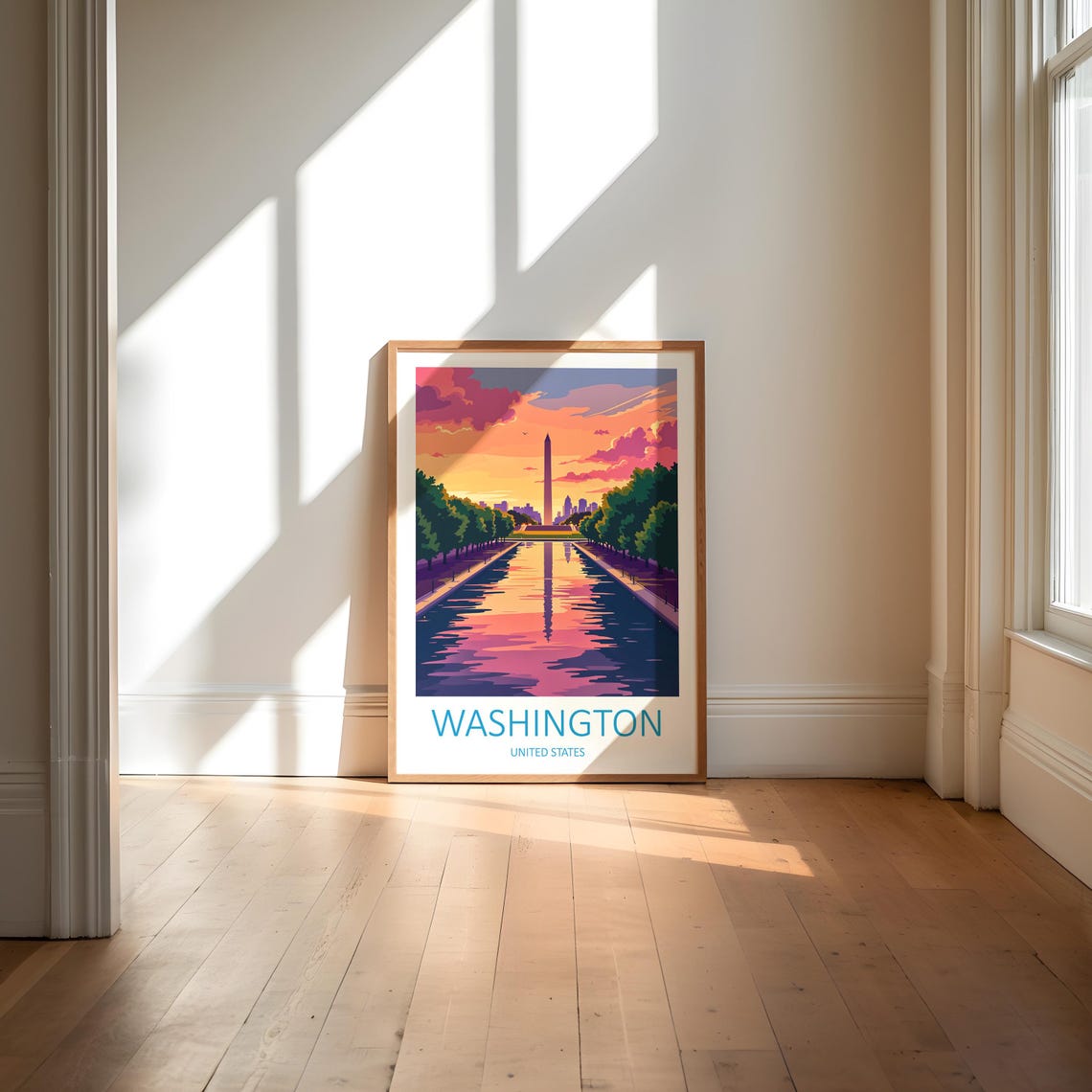 Washington DC Sunset Over the Reflecting Pool Monument Poster - Image 6