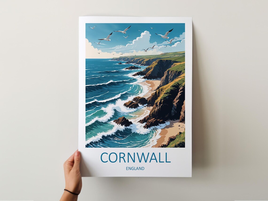 Cornwall Travel Poster, Travel Wall Art Print - Image 5