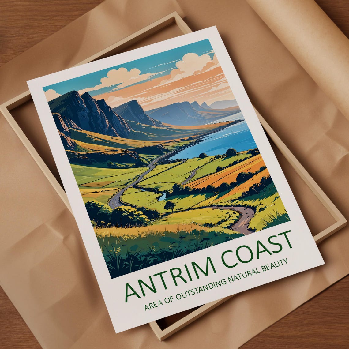 Antrim Coast Northern Ireland Green Cliffs Scenic Drive Poster - Image 4