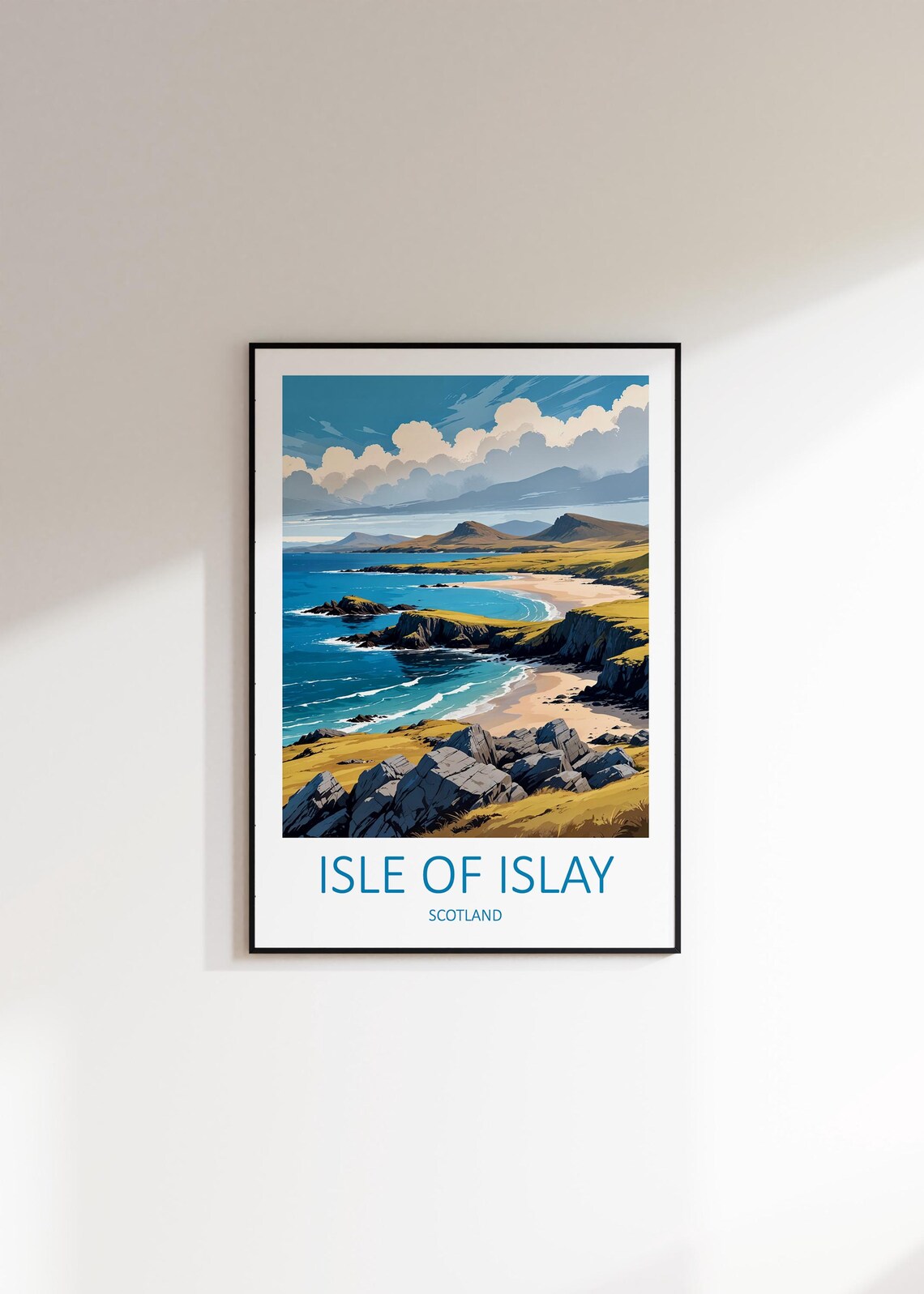 Isle of Islay Scotland Rocky Coastline Sandy Bay Scenic Travel Poster - Image 3