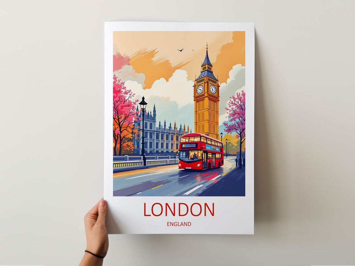 London Travel Print London Poster Wedding Gift Print Of London Travel Gift London Uk Art Print Home Decor Gifts Big Ben Poster Print - Image 6