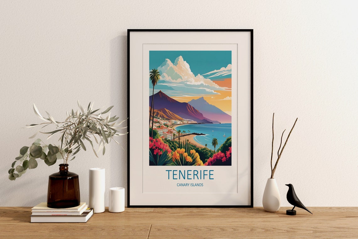 Tenerife Print Tenerife Poster Tenerife Wall Art Tenerife Travel Print Canary Islands Poster Spain Print Travel Gift Tenerife Art - Image 2