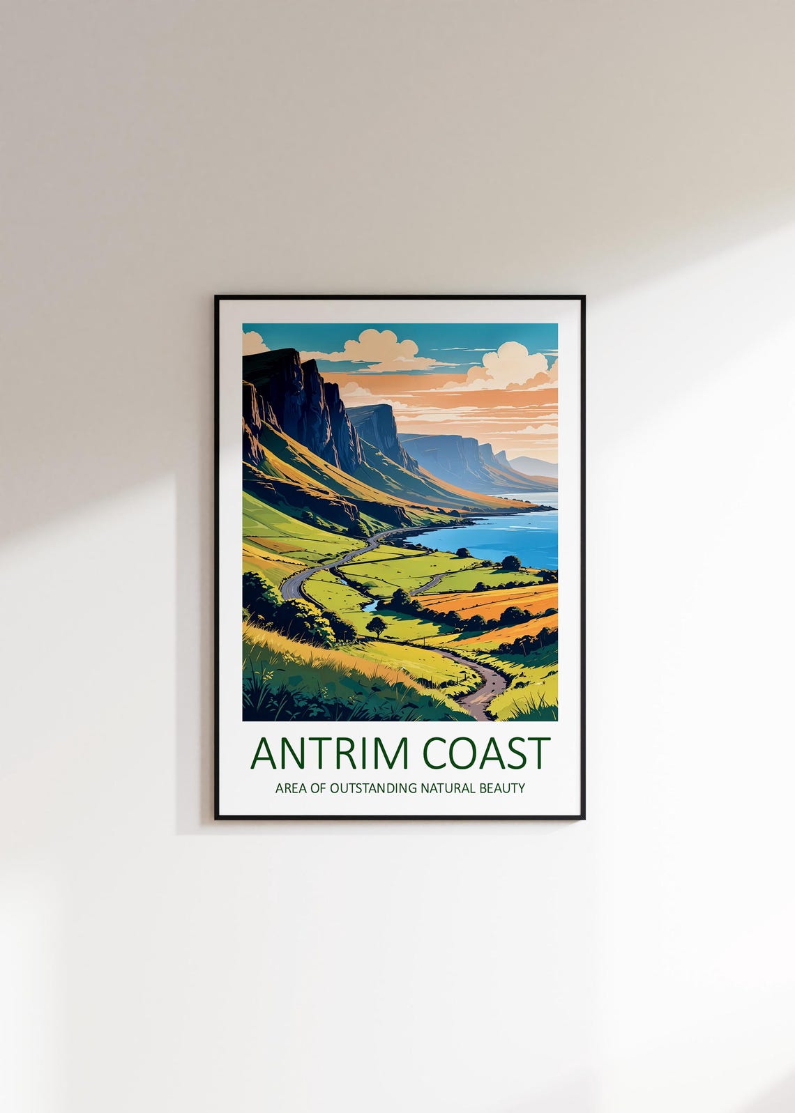 Antrim Coast Northern Ireland Green Cliffs Scenic Drive Poster - Image 2