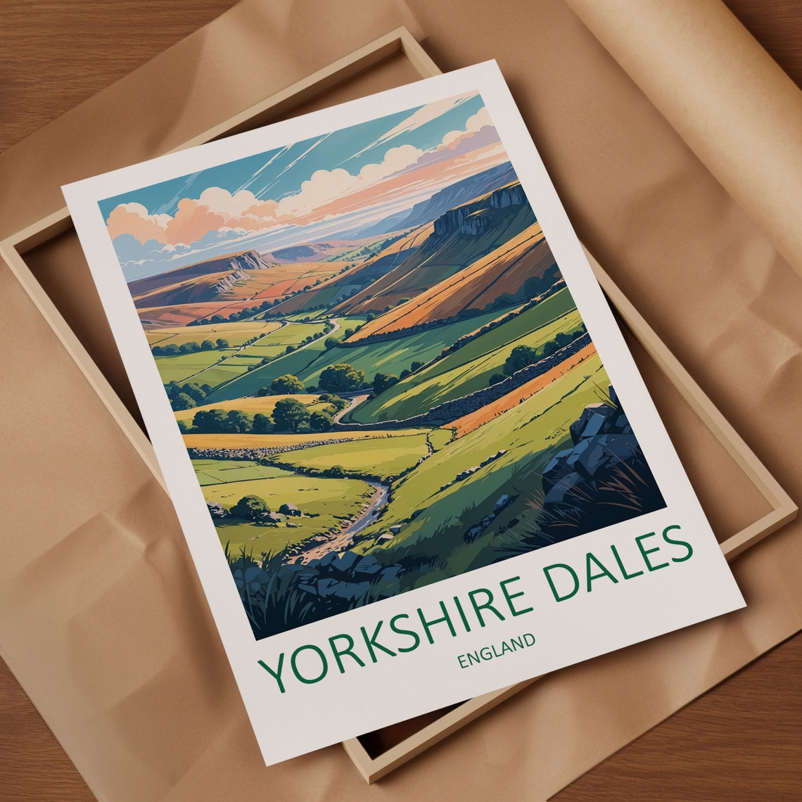 Yorkshire Dales England Rolling Green Hills Valley View Poster - Image 4