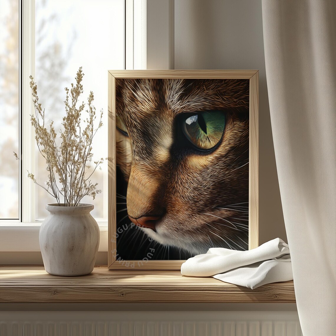 Emerald Eyes Cat, Modern Home Decor - Image 4