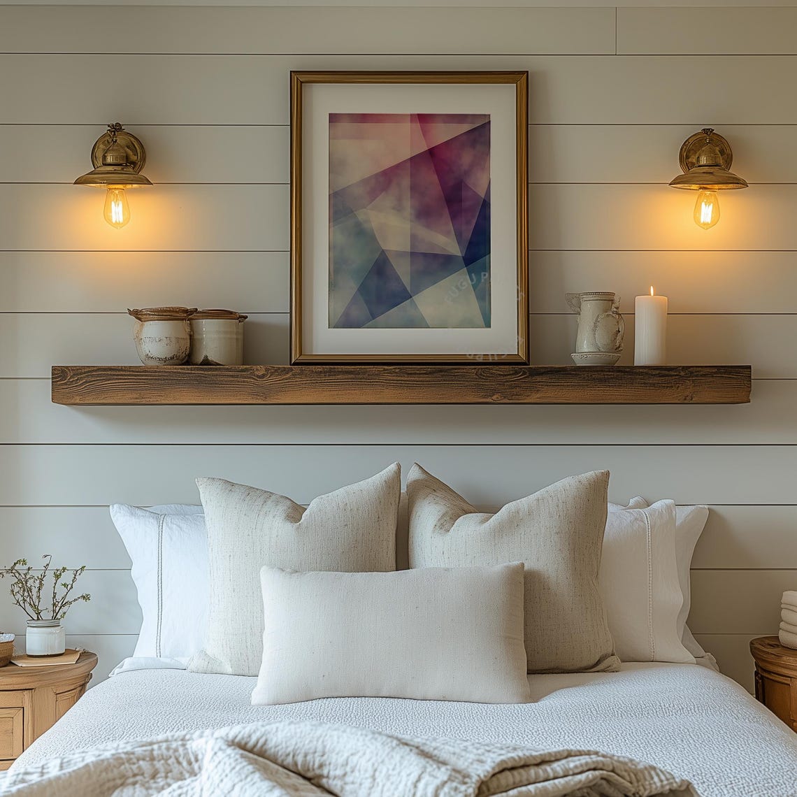 Abstract Geometric Art Blue Purple Print Modern Wall Decor 160 - Image 2