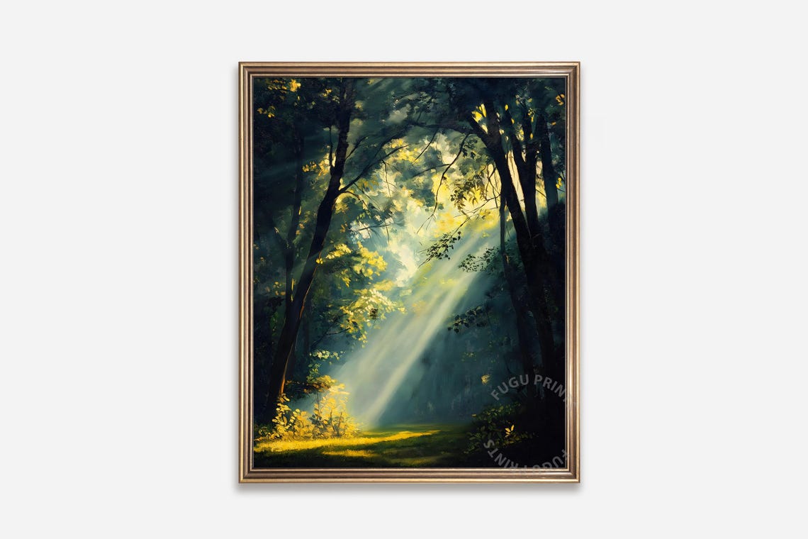 Forest Light Art Impressionist Wall Art Nature Scene Decor 204