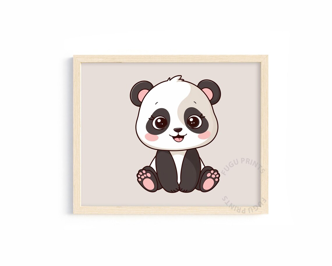 Cute Panda Animal Illustration, Nursery Decor