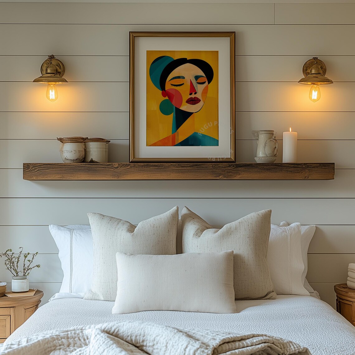 Abstract Woman Art Print, Modern Geometric Portrait - Image 2