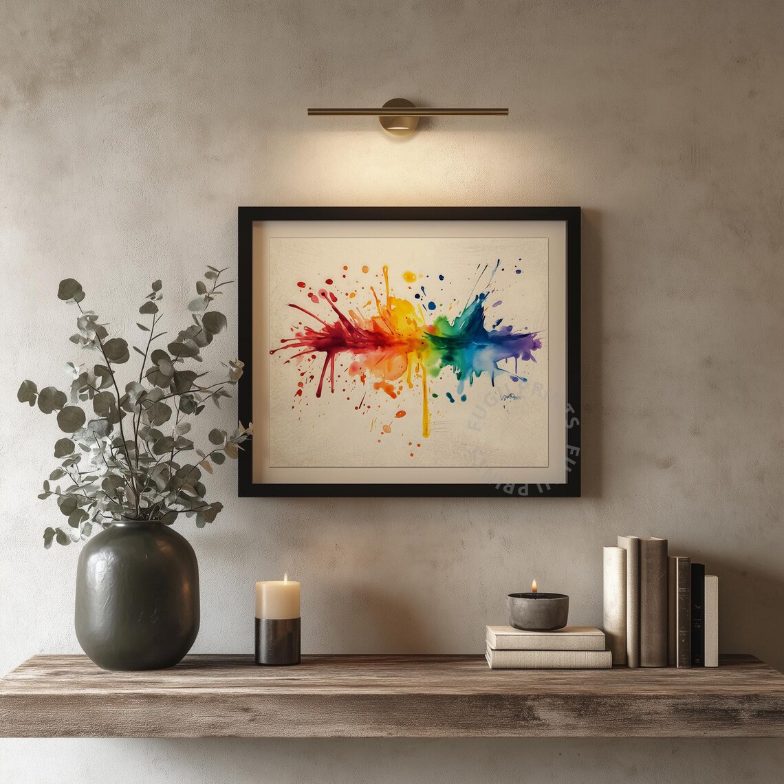 Rainbow Splash Abstract Watercolor Art - Image 4