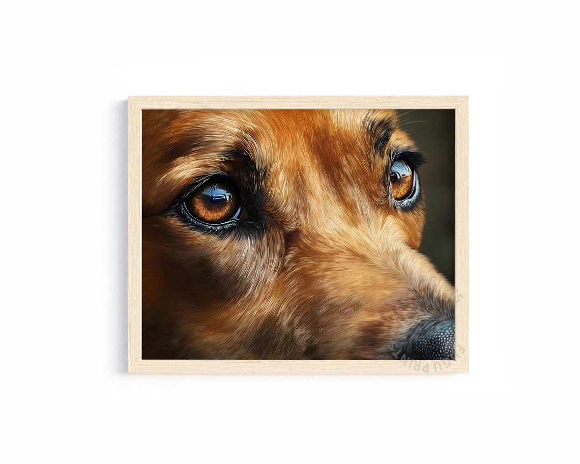 Hyperrealistic Dog Eyes Pet Portrait Art Print