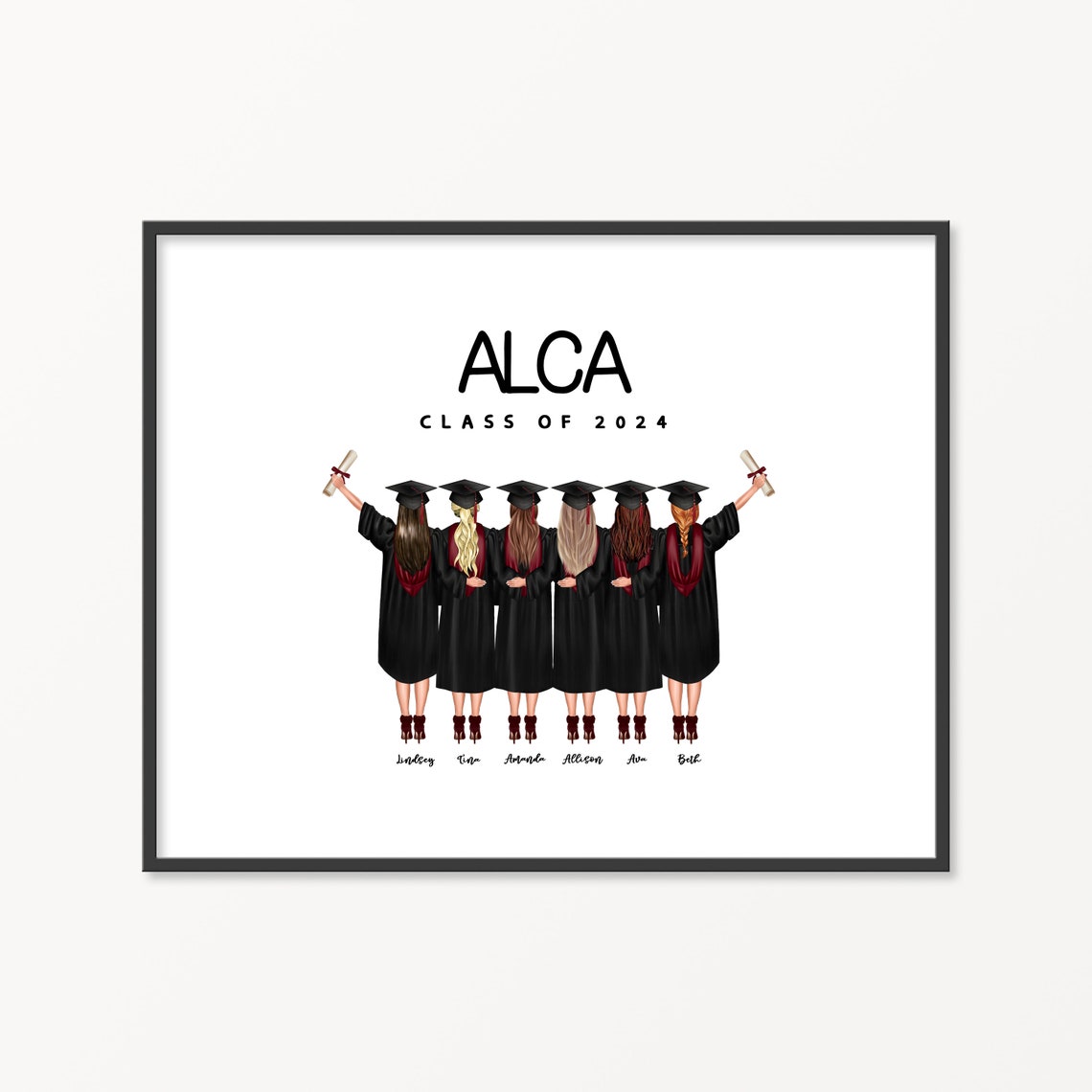 Class of 2024 Graduation Group Friends Custom Portrait Poster