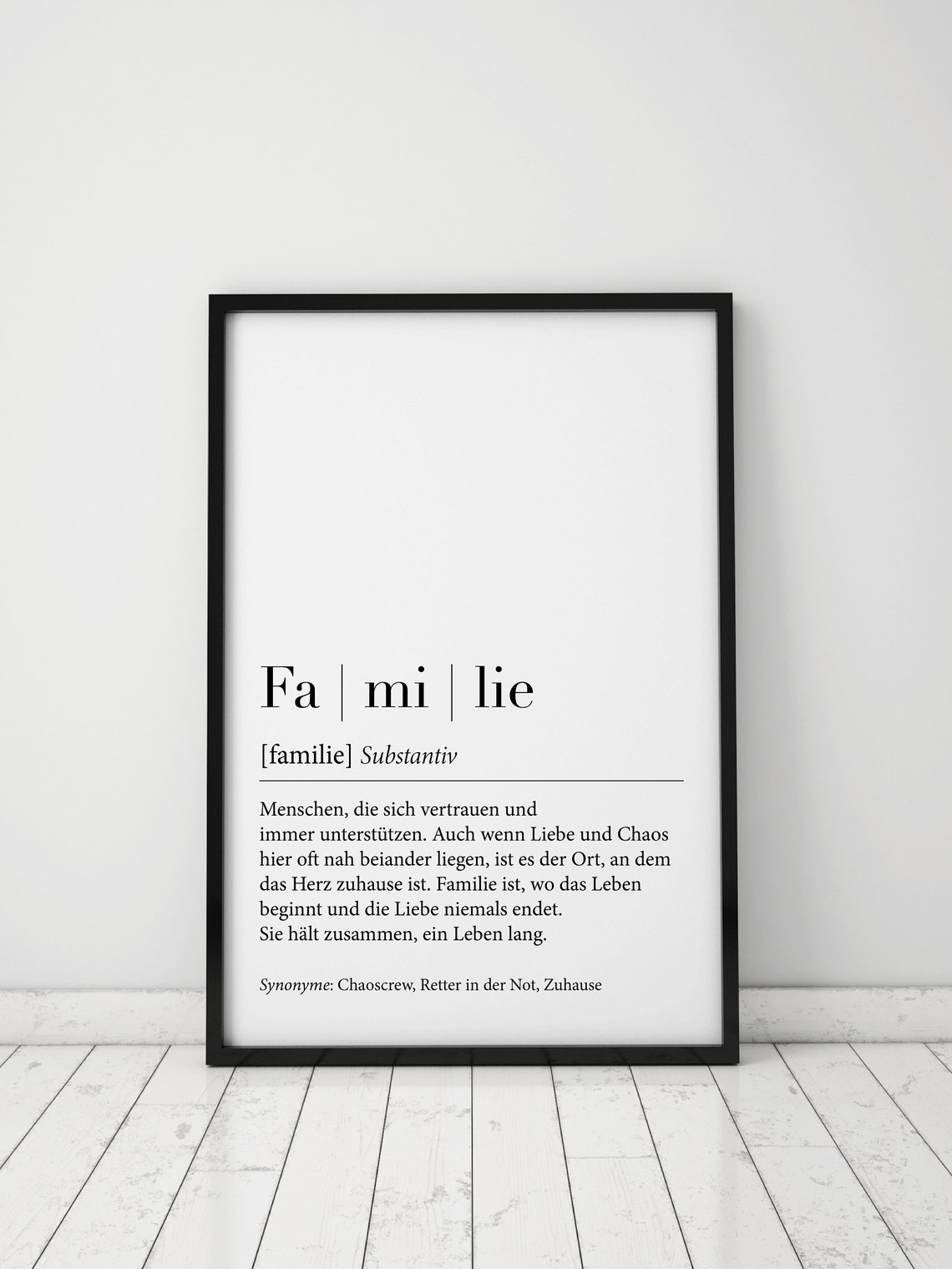 Familie German Dictionary Definition Family Word Minimalist Poster - Image 2