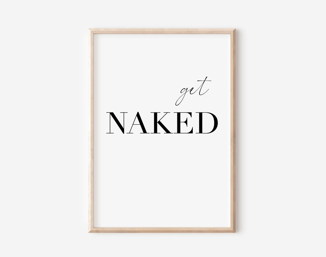 Get Naked Cheeky Minimalist Modern Bathroom Typography Wall Art - Image 3