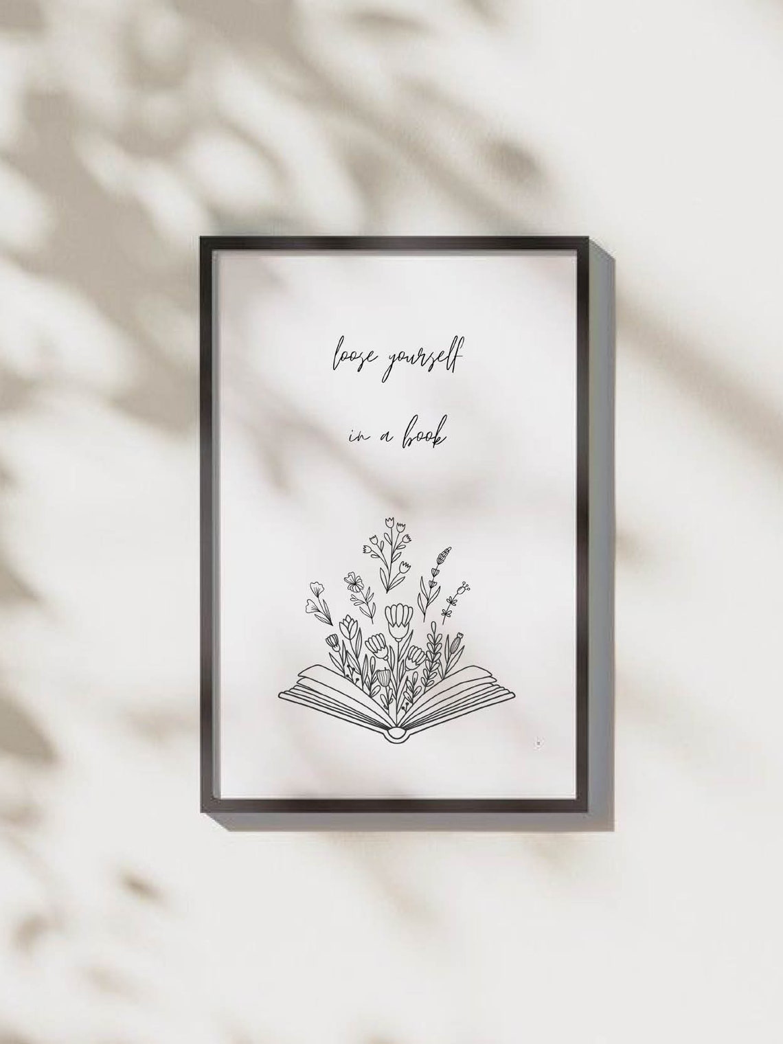 Lose Yourself In A Book Open Pages Floral Reader Gift Poster - Image 2
