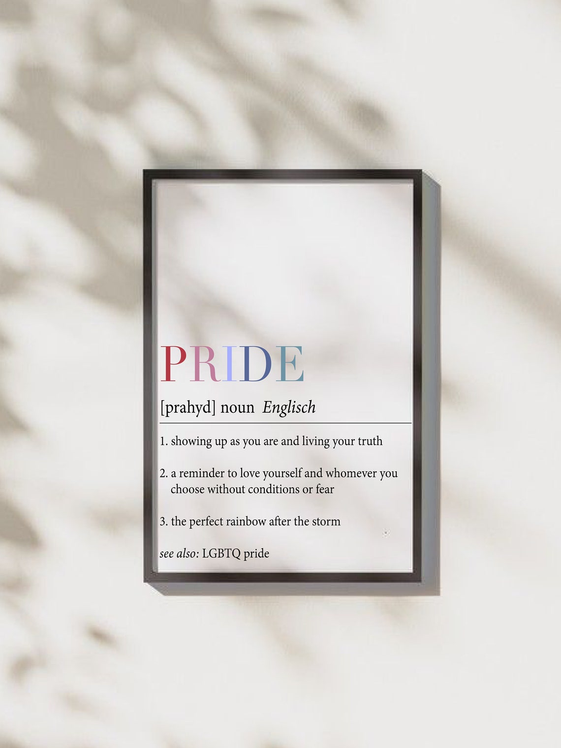 Pride Rainbow Lettering LGBTQ Dictionary Definition Meaning Poster - Image 3