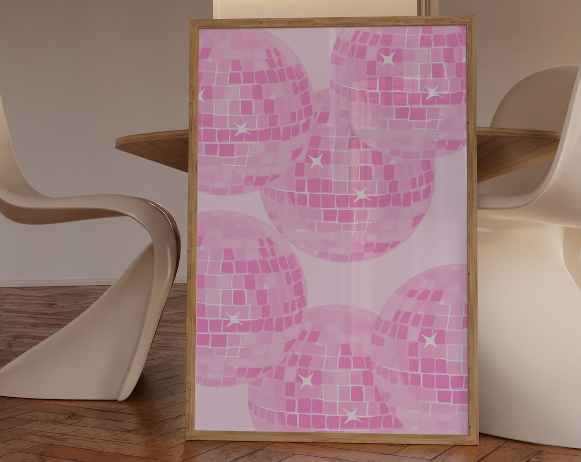Pink Trendy Disco Dopamine Decor Art Print - Image 2