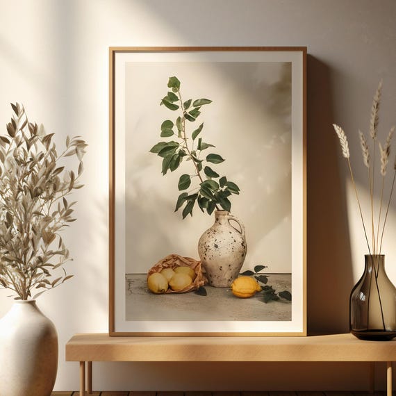 Afternoon Lemons Boho Kitchen Art Print