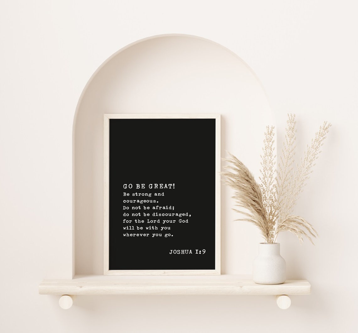 Be Strong And Courageous Wood Sign Joshua 1 9 Sign Christian Home Decor Religious Gifts Scripture Wall Art Bible Scripture Art