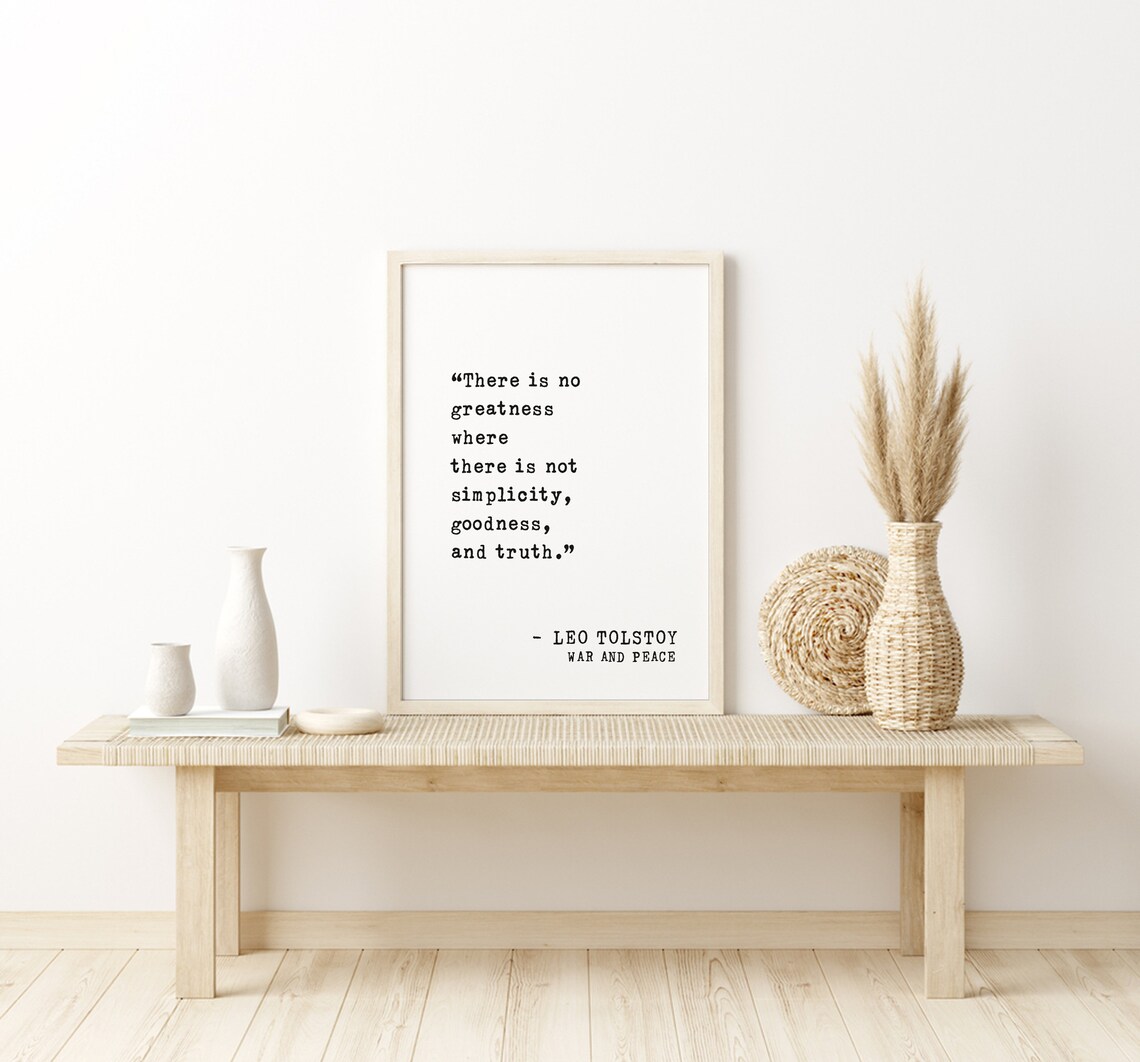 Leo Tolstoy War and Peace No Greatness Without Simplicity Poster - Image 2