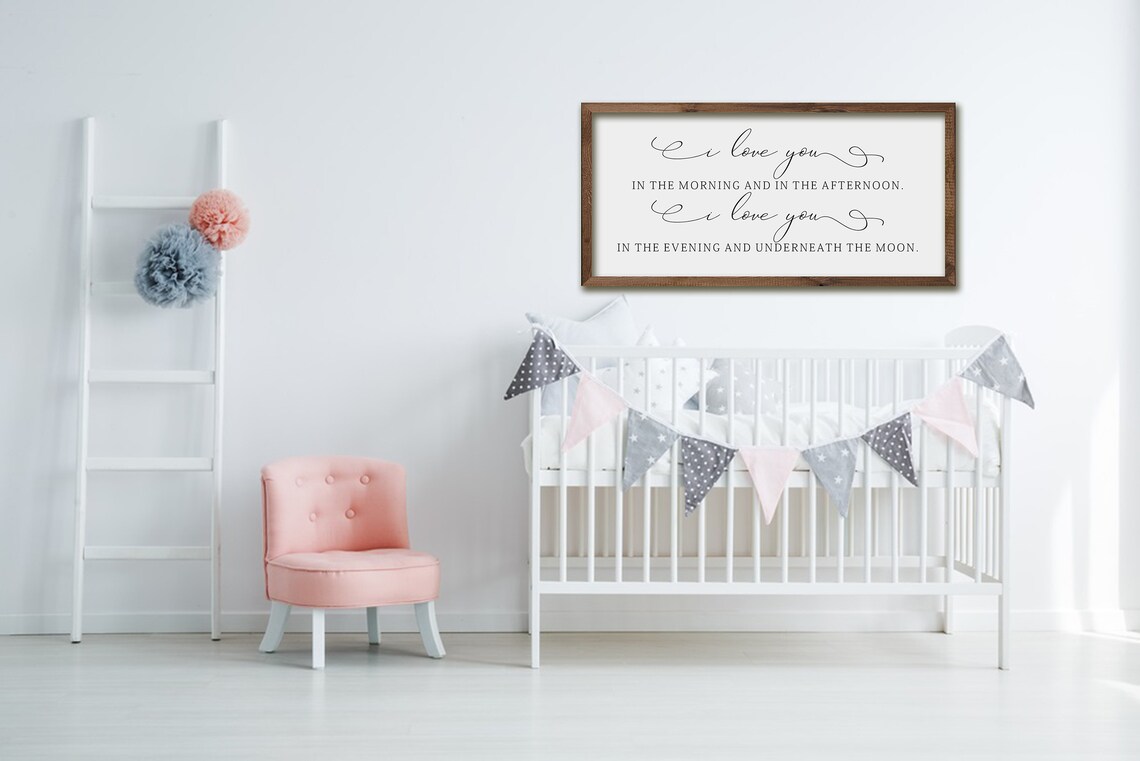 I Love You in the Morning Nursery Sign Art Print - Image 3