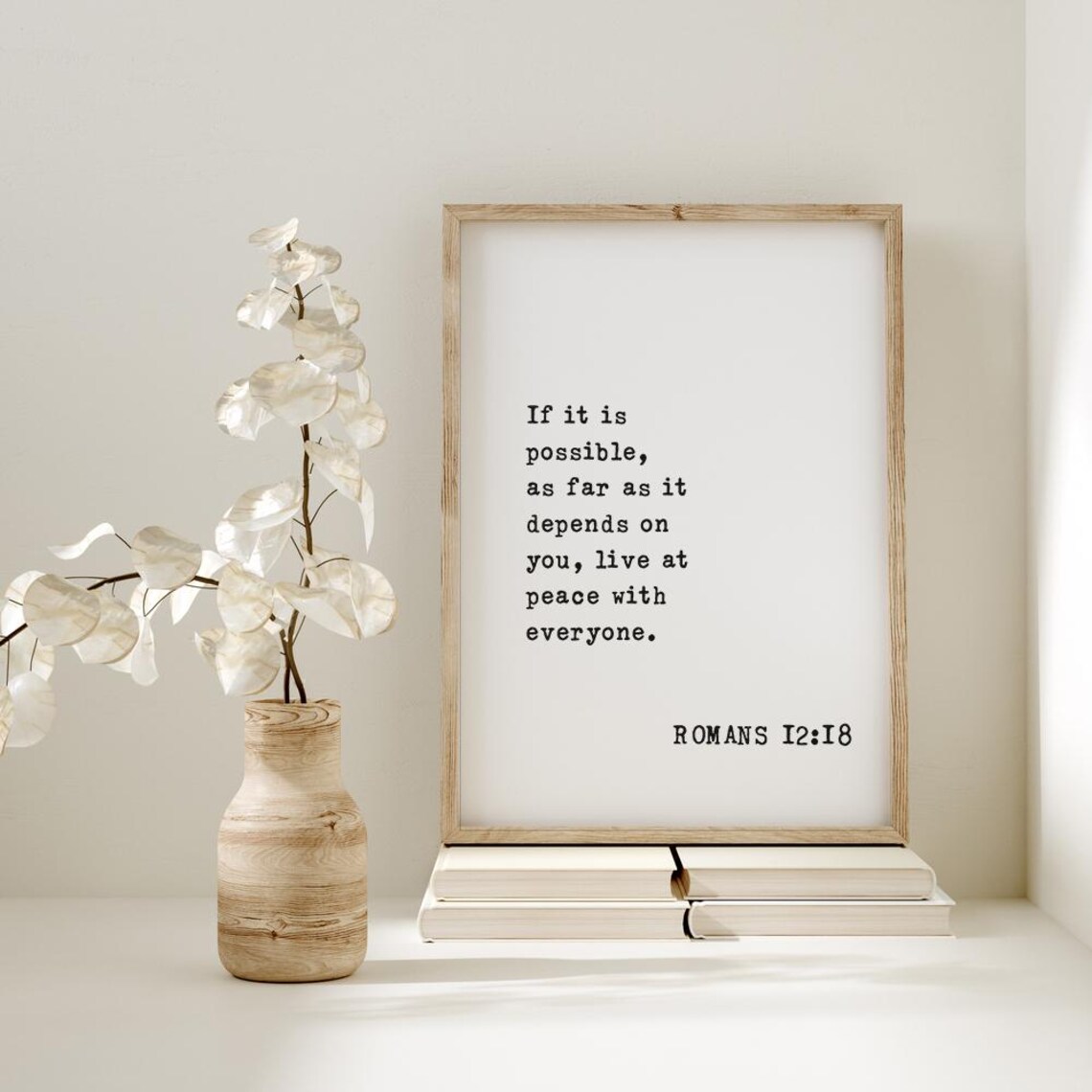 Romans 12:18 Scripture Sign, Inspirational Peace - Image 2