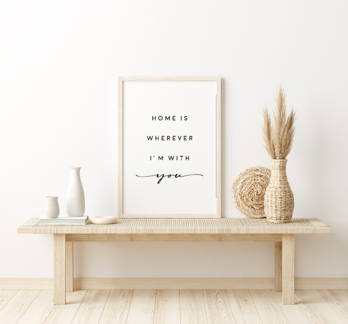 Home Is Wherever I'm With You Farmhouse Wall Sign - Image 4