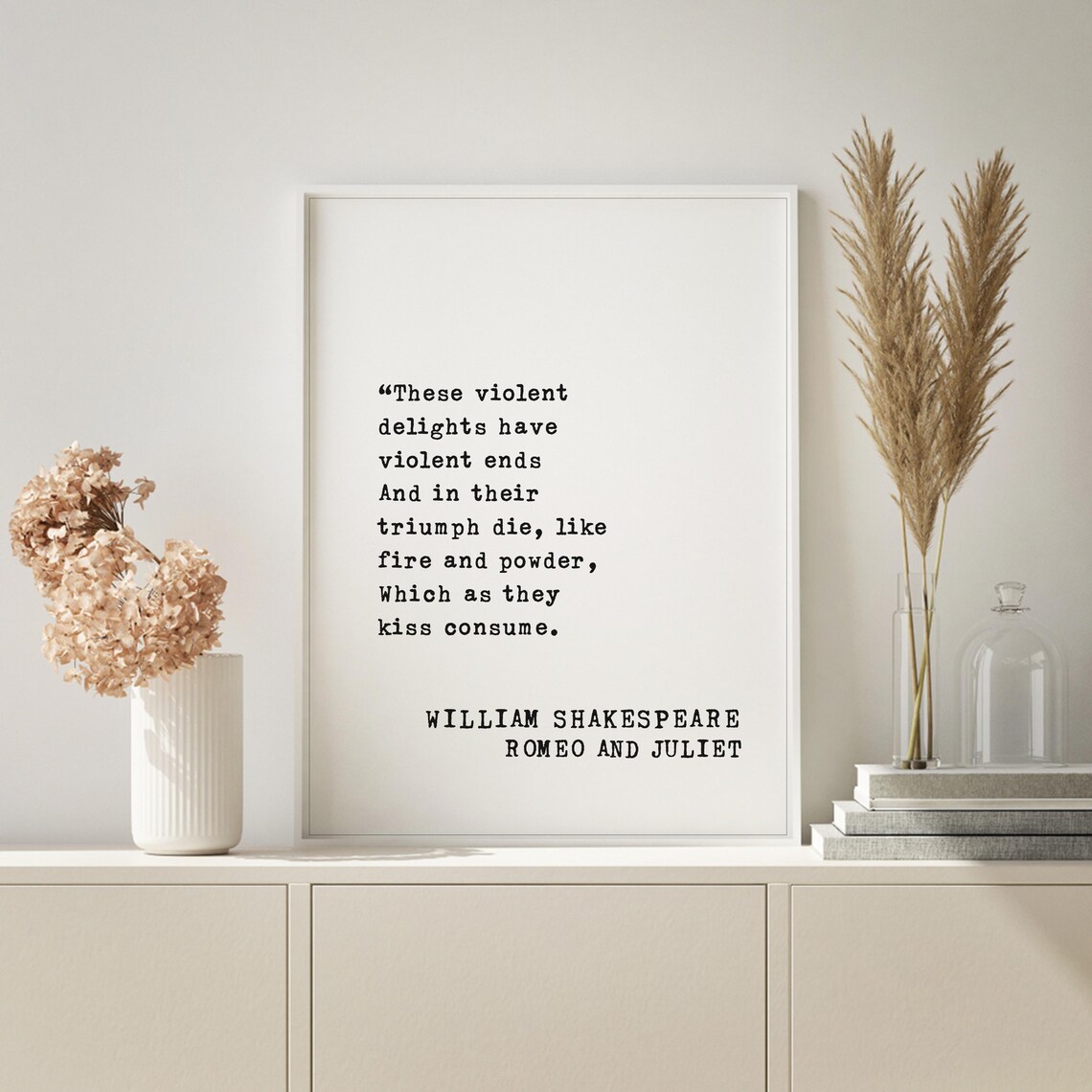 William Shakespeare These Violent Delights Romeo And Juliet Quote Poster - Image 2