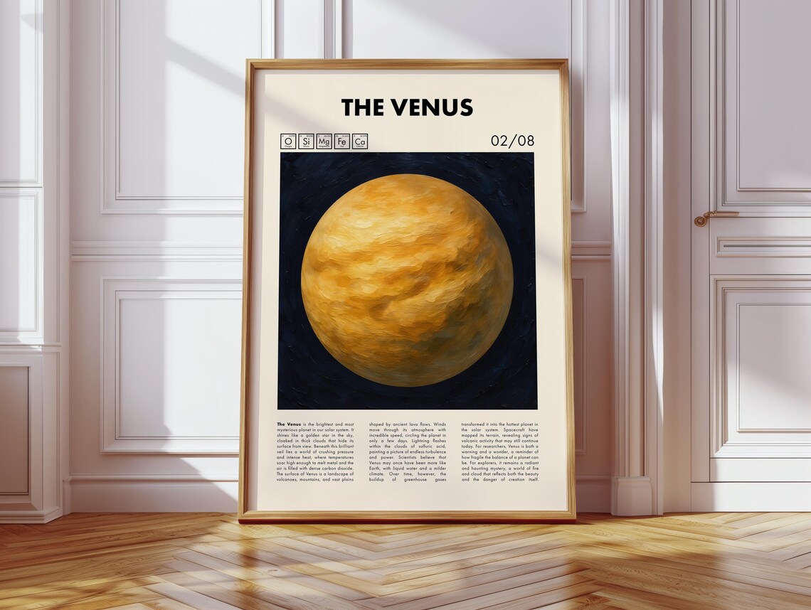 The Venus Planet Educational Solar System Oil Painting Style Space Poster