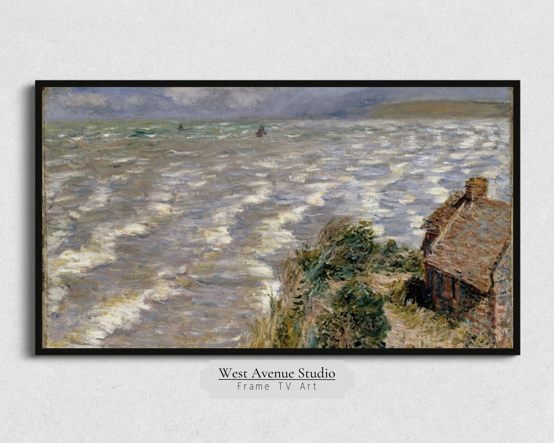 Frame Tv Art Vintage Seascape Painting Textured Coastal Tv Art Ocean Oil Painting Instant Tv Art Screen Saver 043 - Image 4