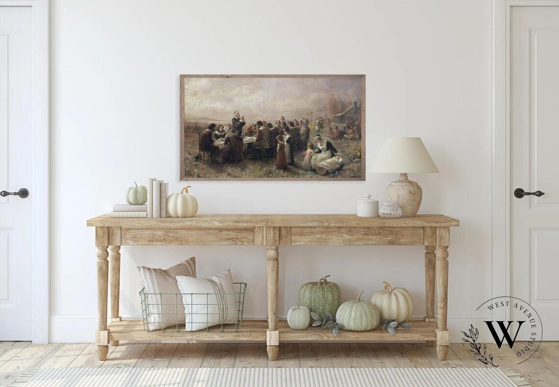 First Thanksgiving Vintage Religious Art Print - Image 2