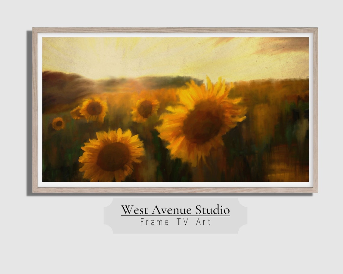 Golden Sunflower Field Sunset Glow Impressionist Summer Floral Poster - Image 4