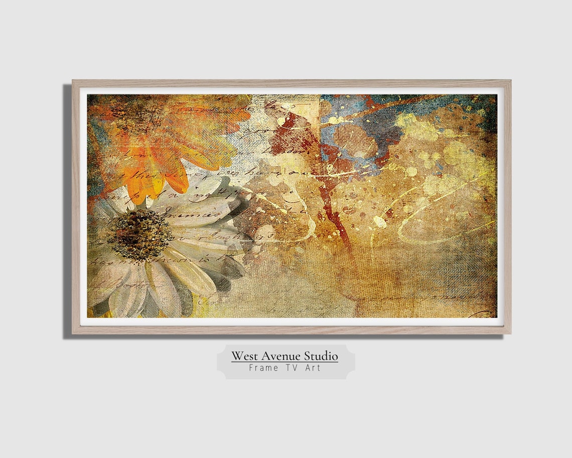 Abstract Autumn Floral Vintage Script Warm Fall Botanical Art Print - Image 3
