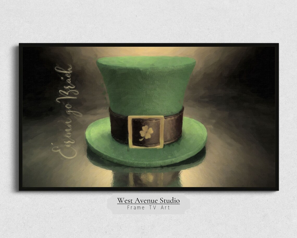 St. Patrick's Day Leprechaun Hat Textured Art Print - Image 5